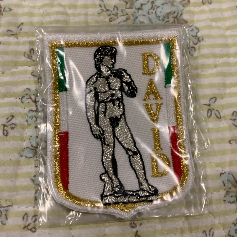 David Patch NEW from Italy Michael Angelo’s Statue of David on a sew on patch